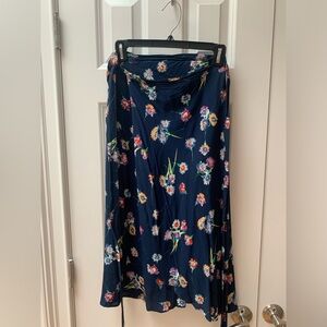 Midi floral wrap skirt